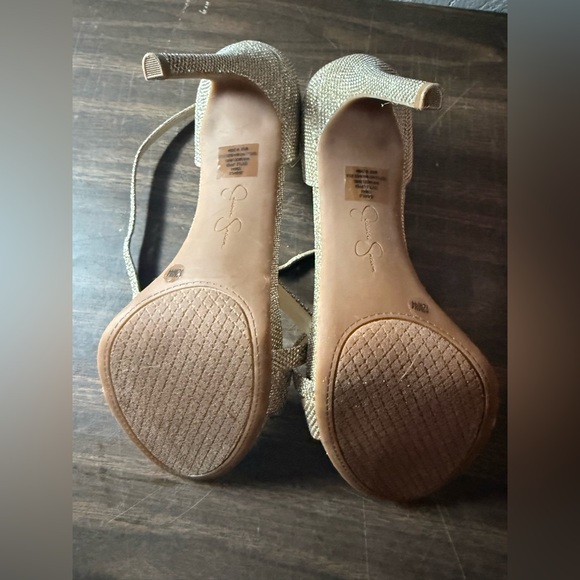 JESSICA SIMPSON JS-RAYLI2 GOLD SPARKLE MESH HEEL SIZE US12 Perfect! - Picture 6 of 8